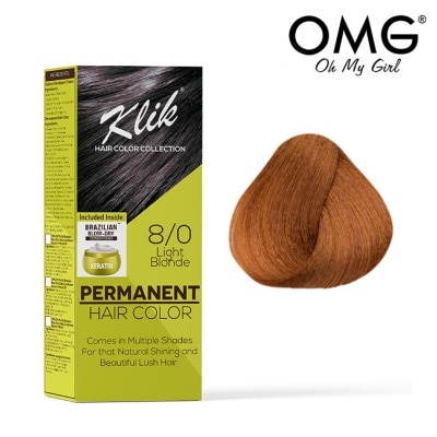 KLIK Permanent Hair Color Cream 60ml - 8.00 Light Blonde