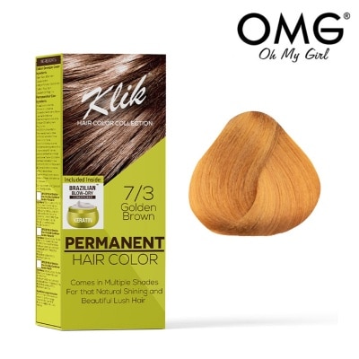 KLIK Permanent Hair Color Cream 60ml - 7.30 Golden Brown