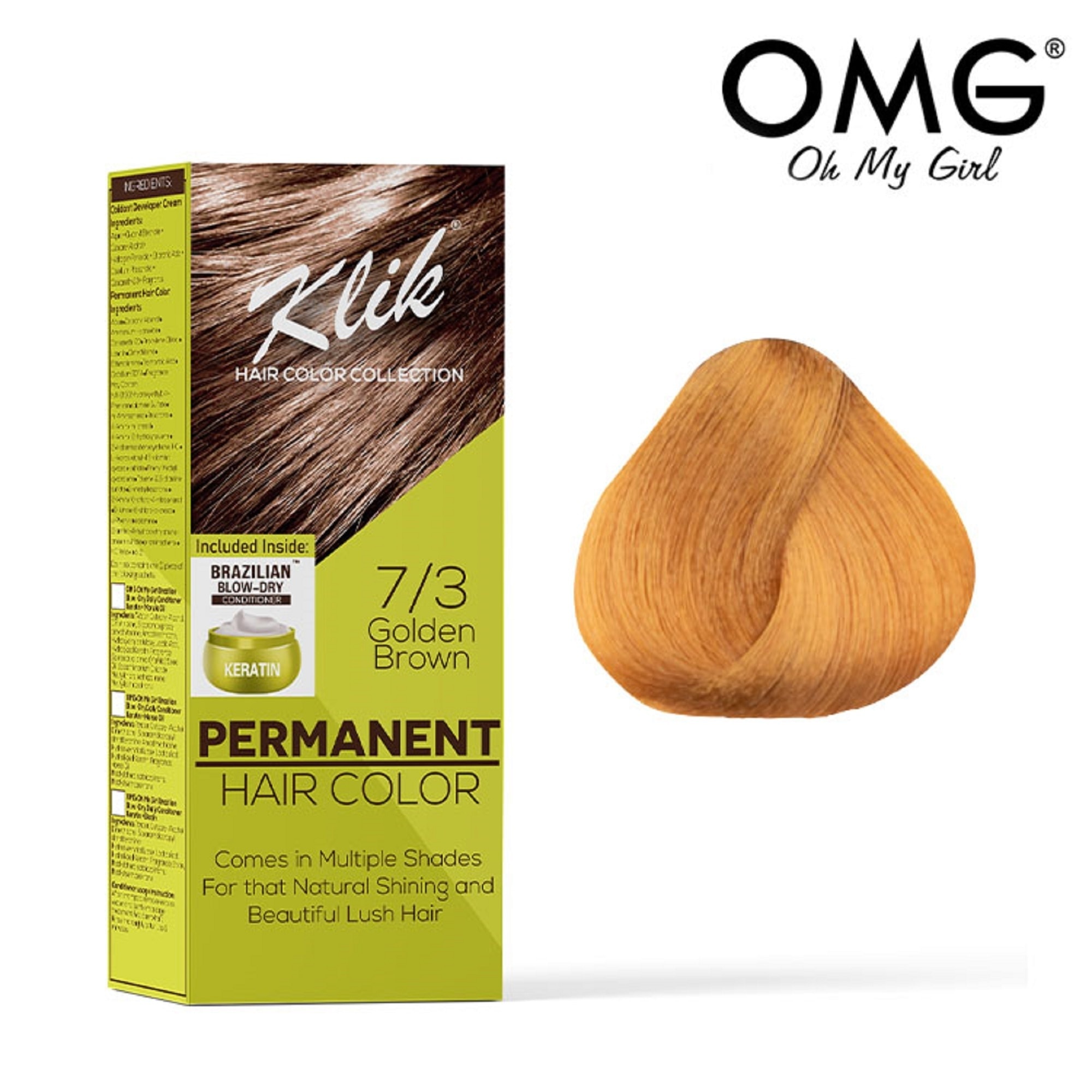 Permanent Hair Color Cream 60ml - 7.30 Golden Brown