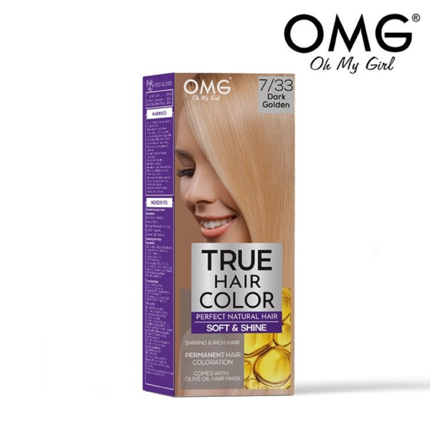 True Hair Color 60ml - 7.33 Dark Golden