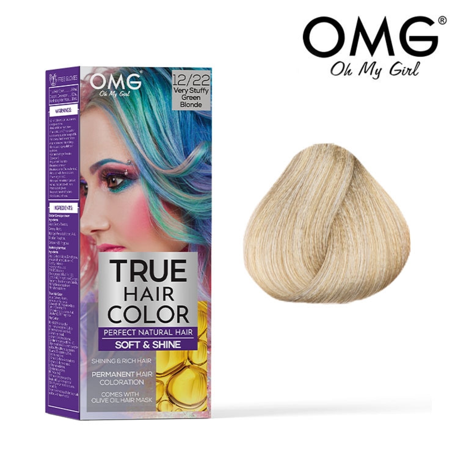 True Hair Color 60ml - 12.22 Very Stuffy Green Blonde