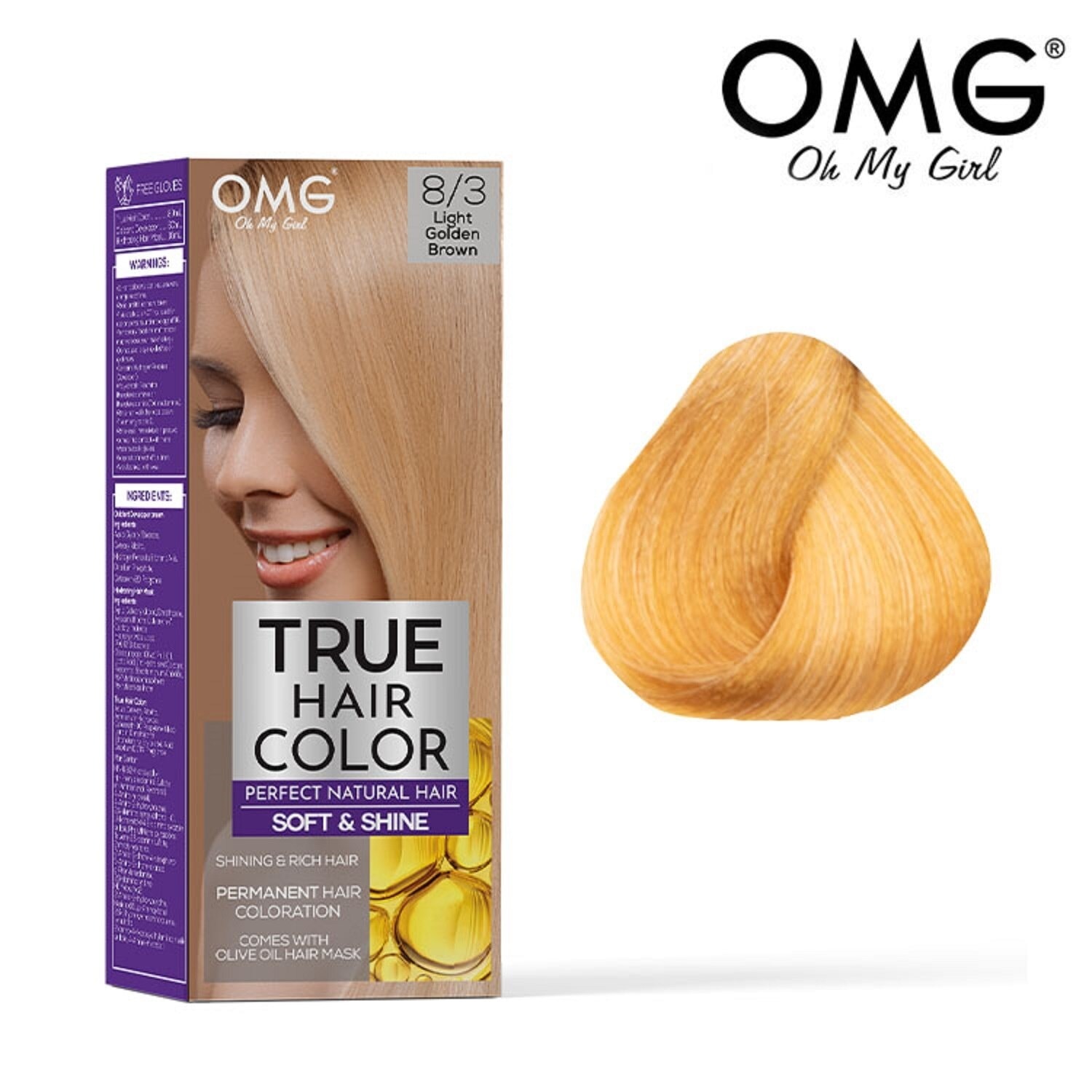 True Hair Color 60ml - 8.30 Light Golden Brown