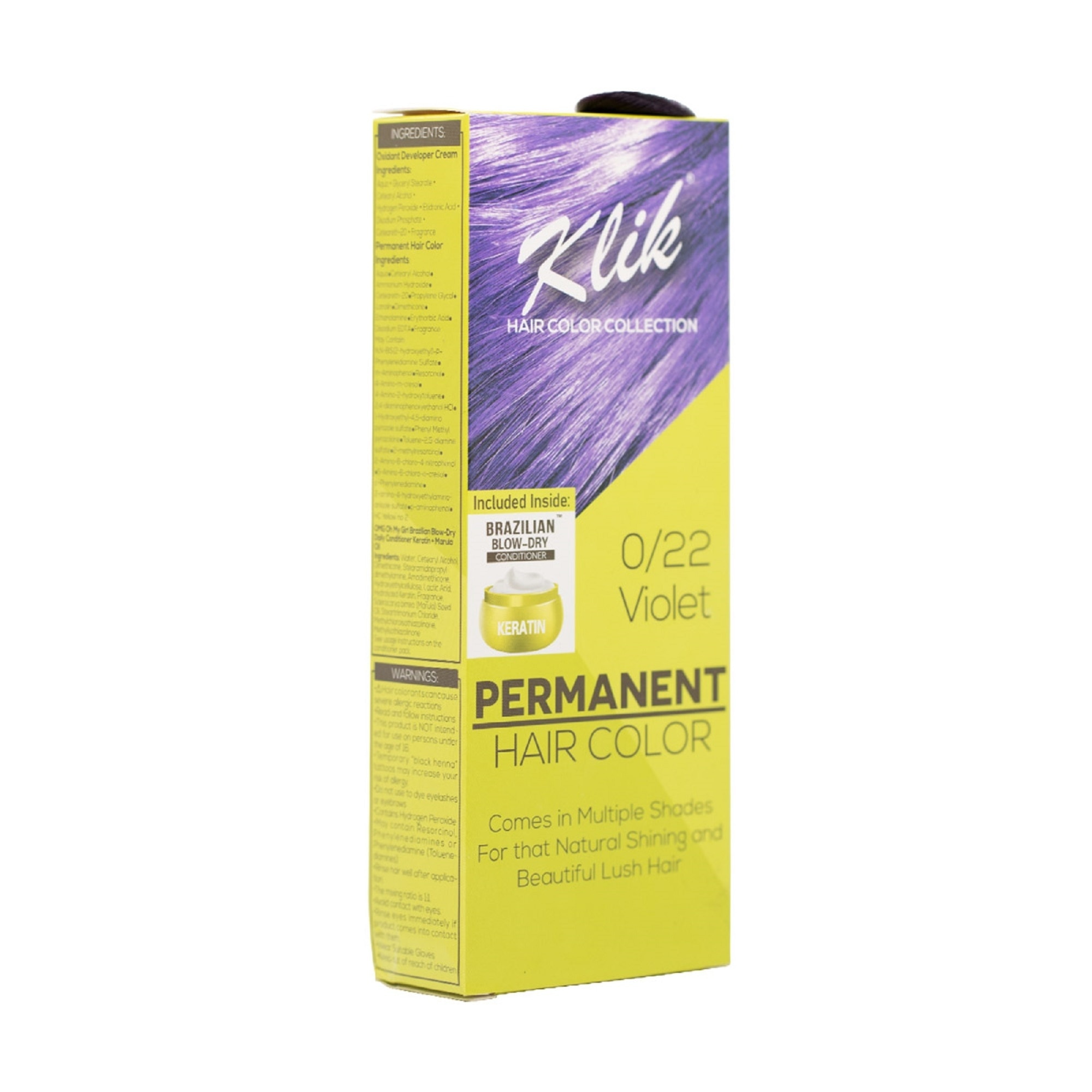 Permanent Hair Color Cream 60ml - 0.22 Violet