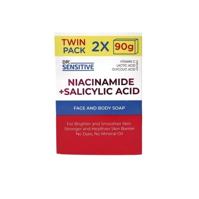 DR SENSITIVE Niacinamide & Salicylic Acid Soap Twin Pack 2x90G