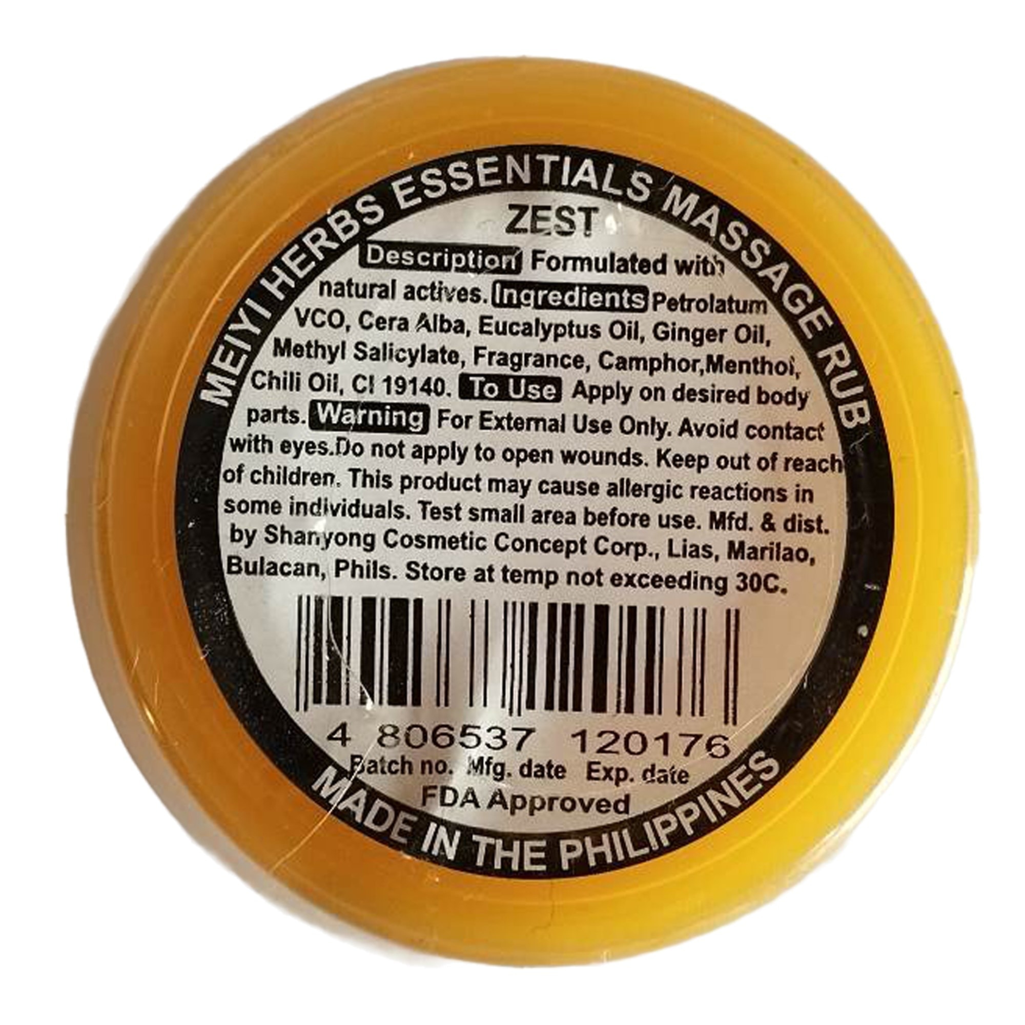 Massage Rub Zest 10g