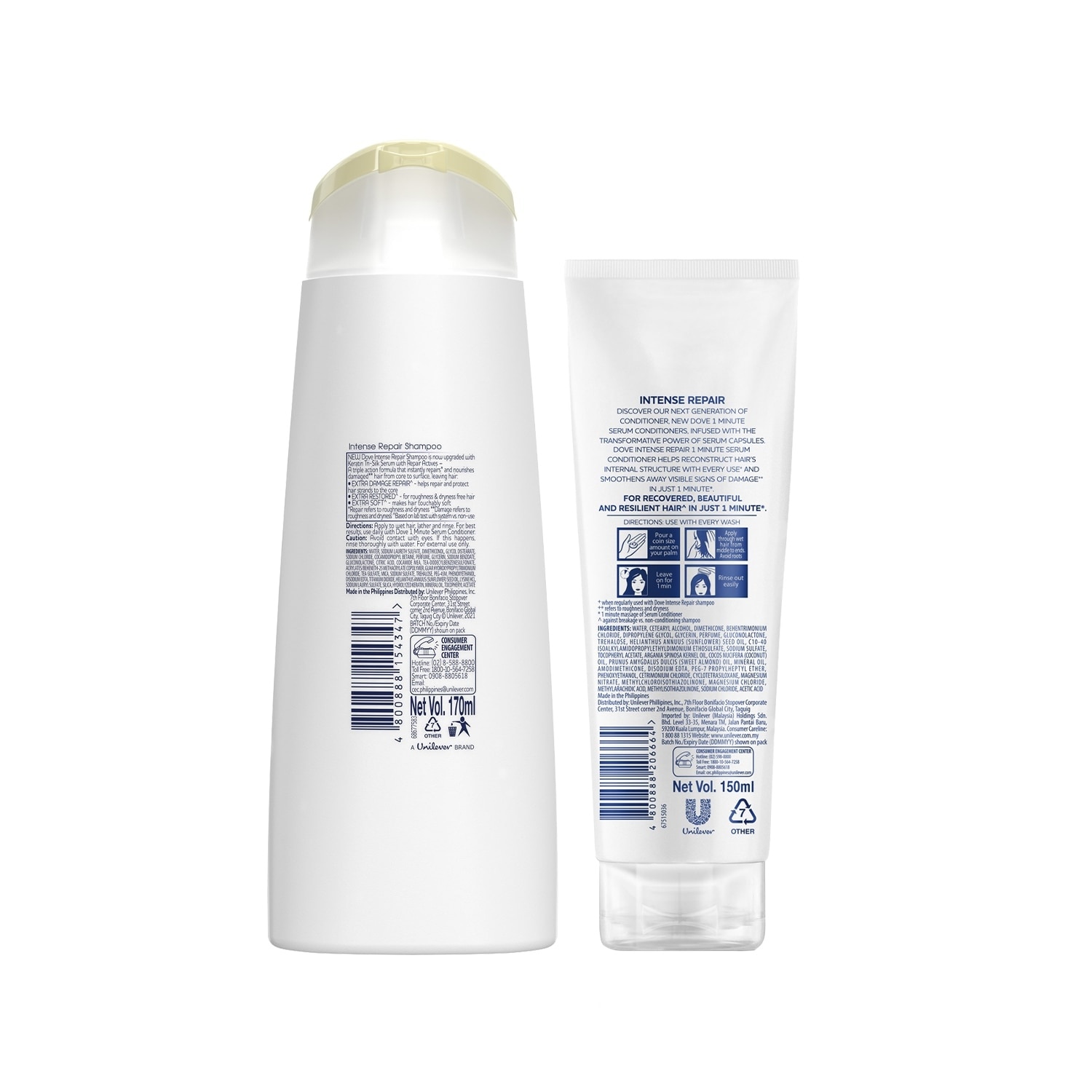 Dove Intense Repair Shampoo 170ML + Serum Conditioner 150ML