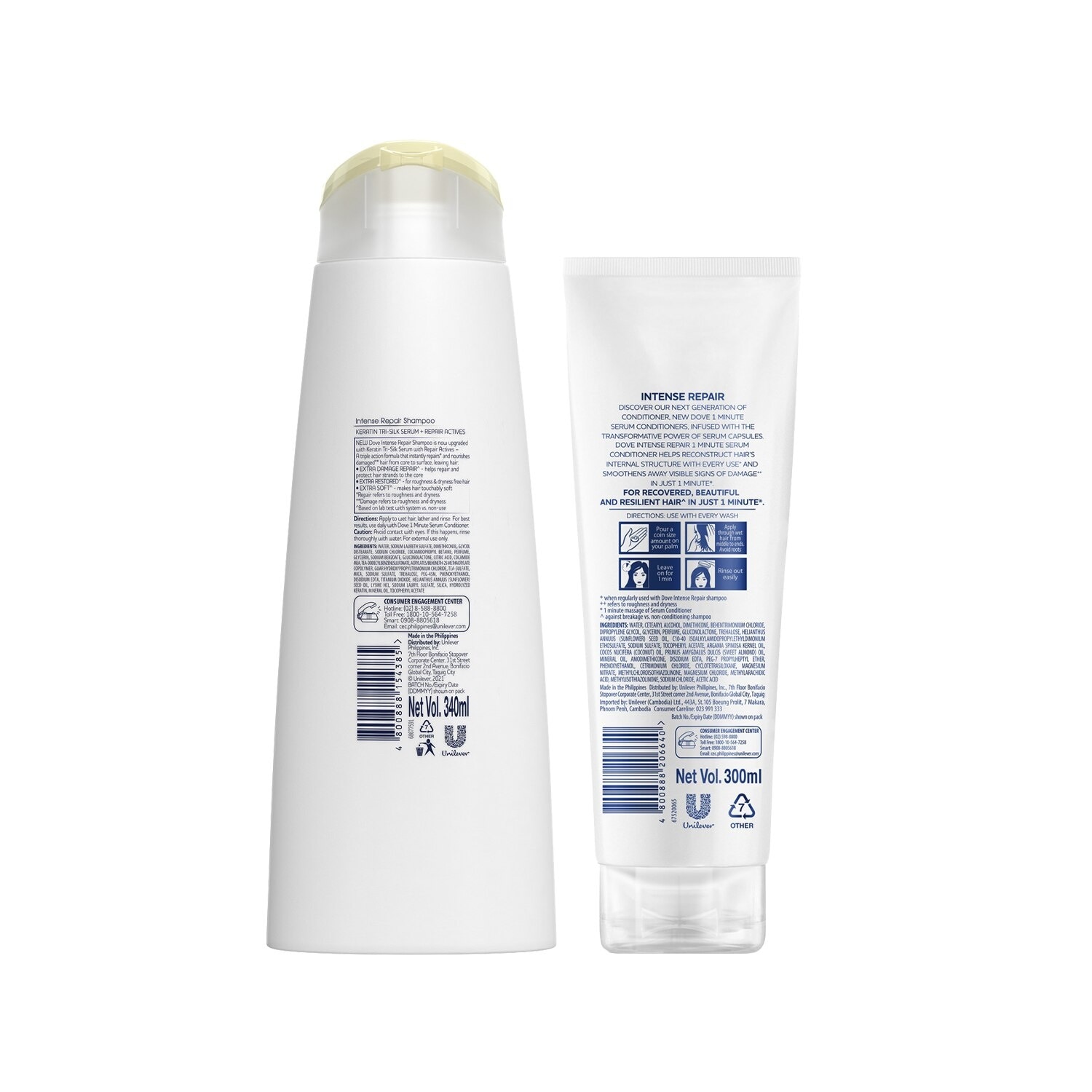 Dove Intense Repair Shampoo 340ML + Serum Conditioner 300ML