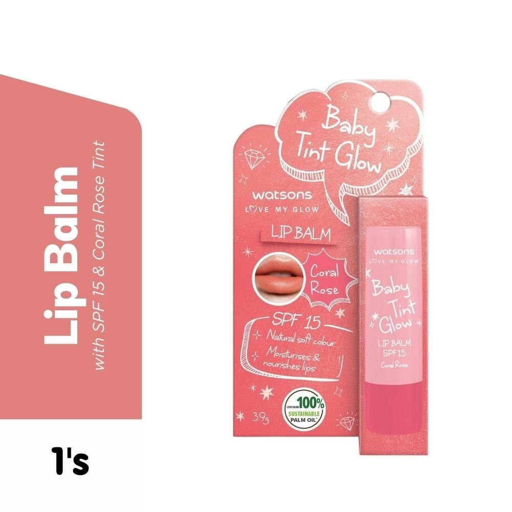 Baby Tint Glow Lip Balm Coral Rose SPF15 3.9g