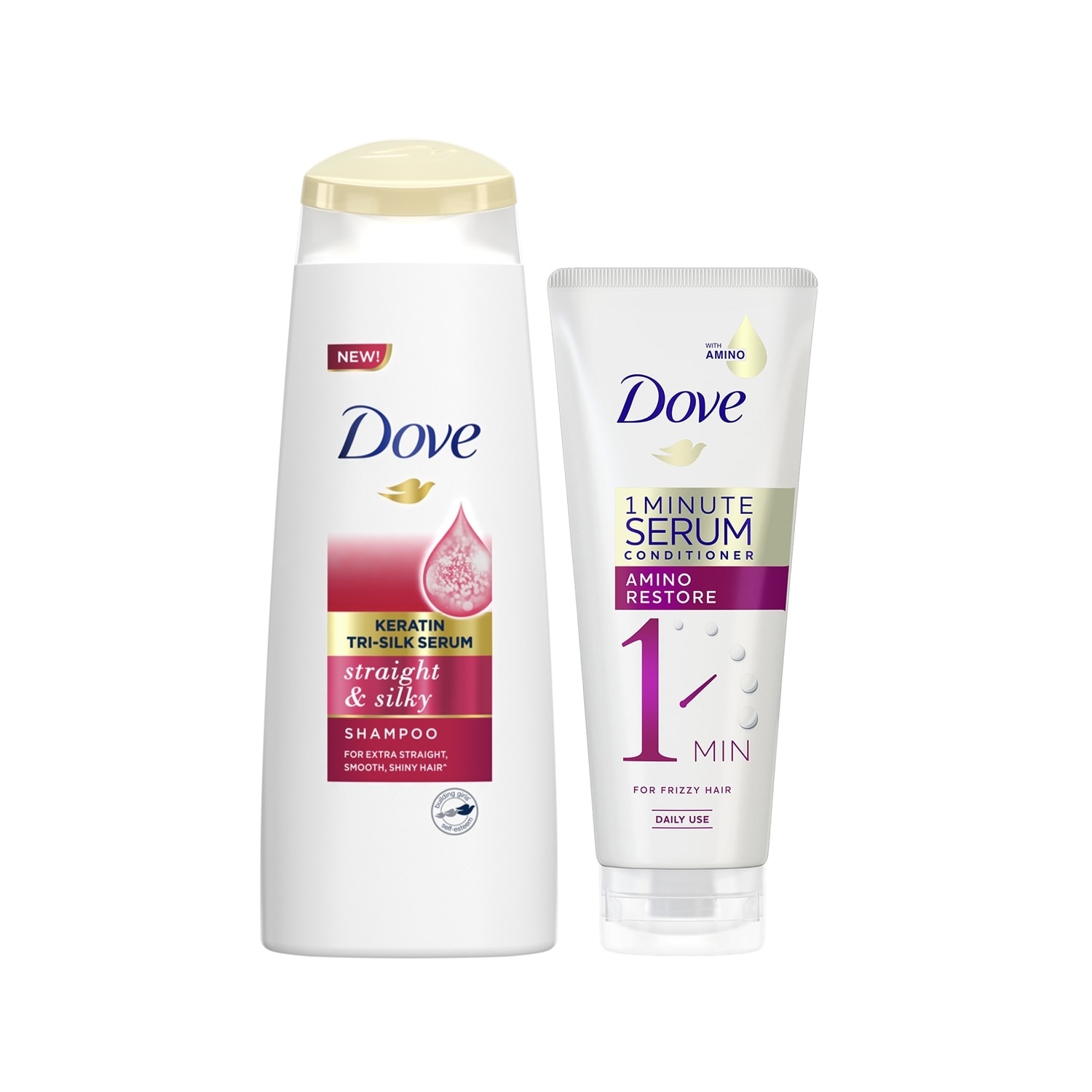 Dove Straight & Silky Shampoo 170ML + Serum Conditioner 150ML