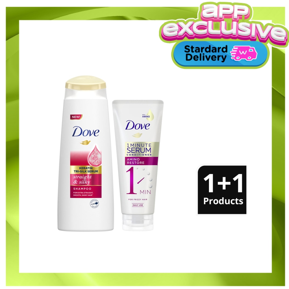 Dove Straight & Silky Shampoo 170ML + Serum Conditioner 150ML