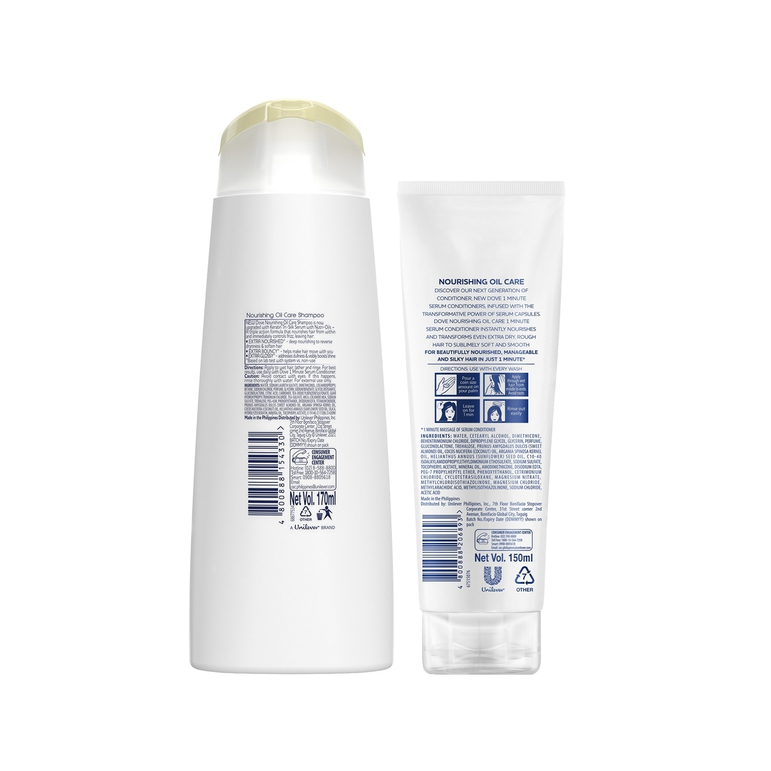 Dove Nourishing Oil Care Shampoo 170ML + Serum Conditioner 150ML