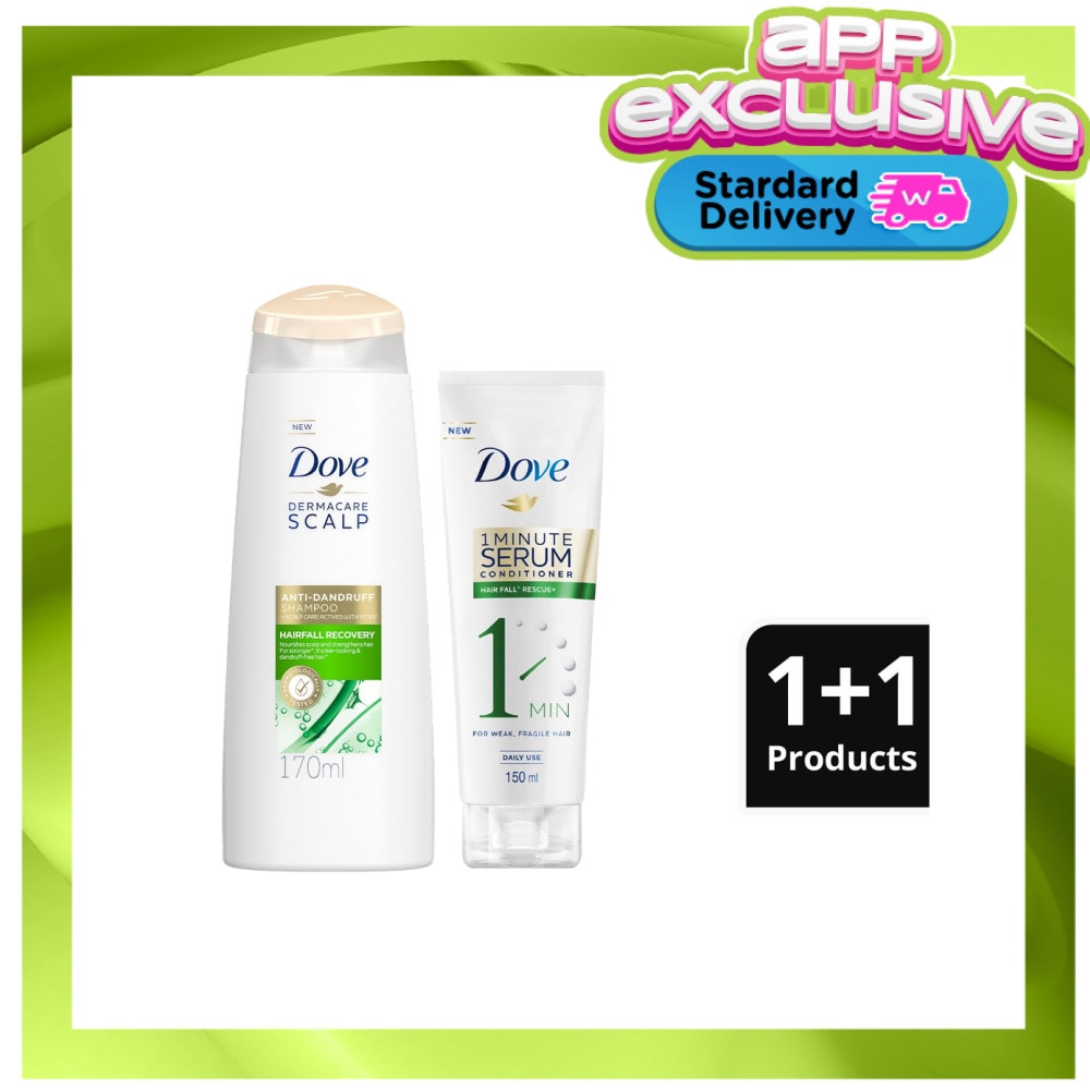 Dove Hairfall Recovery Shampoo 170ML + Hairfall Recovery Serum Conditioner 150ML