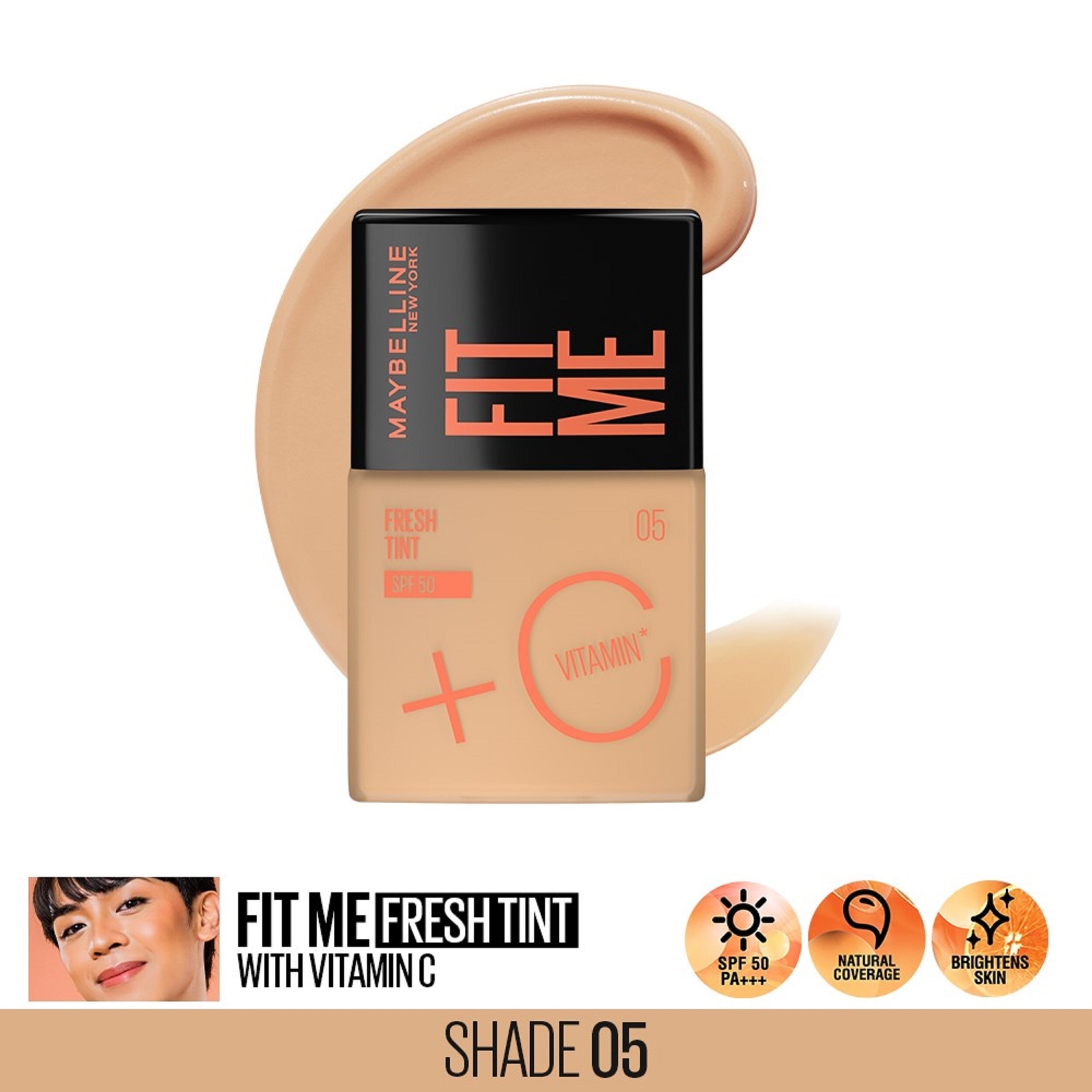 Discount on Maybelline  shoes - SKU: Fit Me Fresh Tint Spf 50/Pa+++ 30ml With Vitamin C In Shade 05 30ml