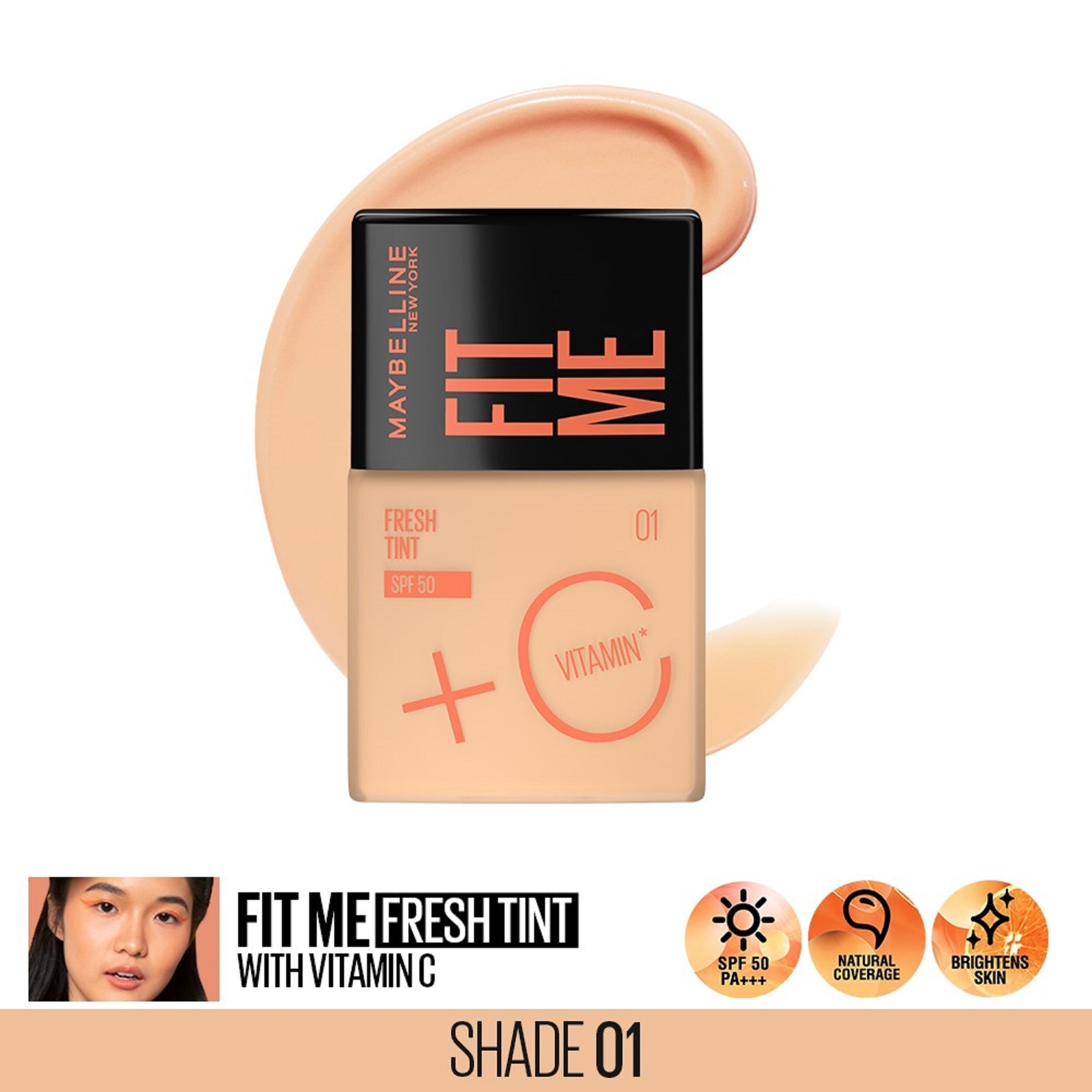 Discount on Maybelline  shoes - SKU: Fit Me Fresh Tint Spf 50/Pa+++ 30ml With Vitamin C In Shade 01 30ml