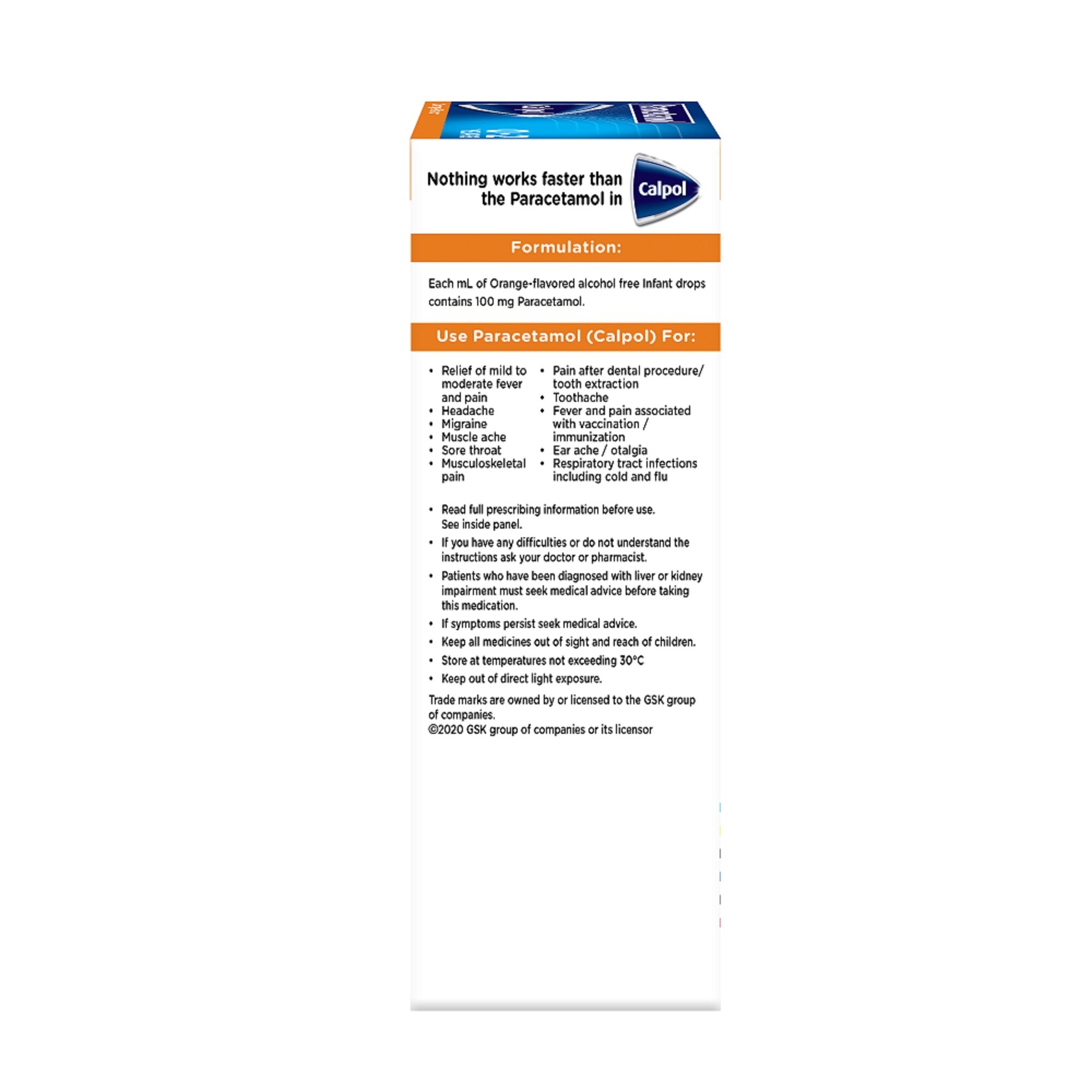 Paracetamol 0 to 2 Infant Drops Orange 15ml