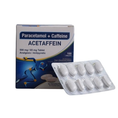 ACETAFFEIN Paracetamol + Caffeine 500mg/65mg 1s (sold per piece)