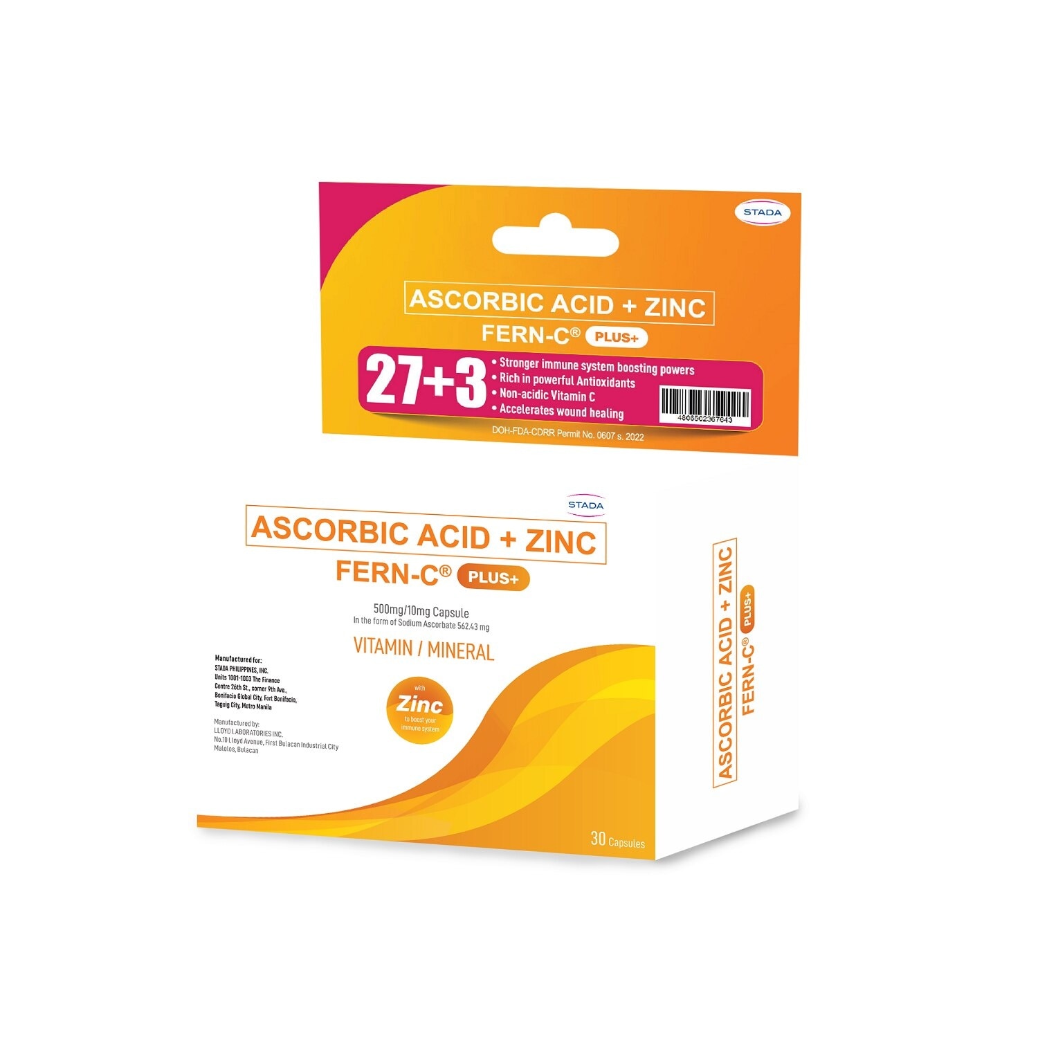 Plus Ascorbic Acid + Zinc 27+3 Capsules