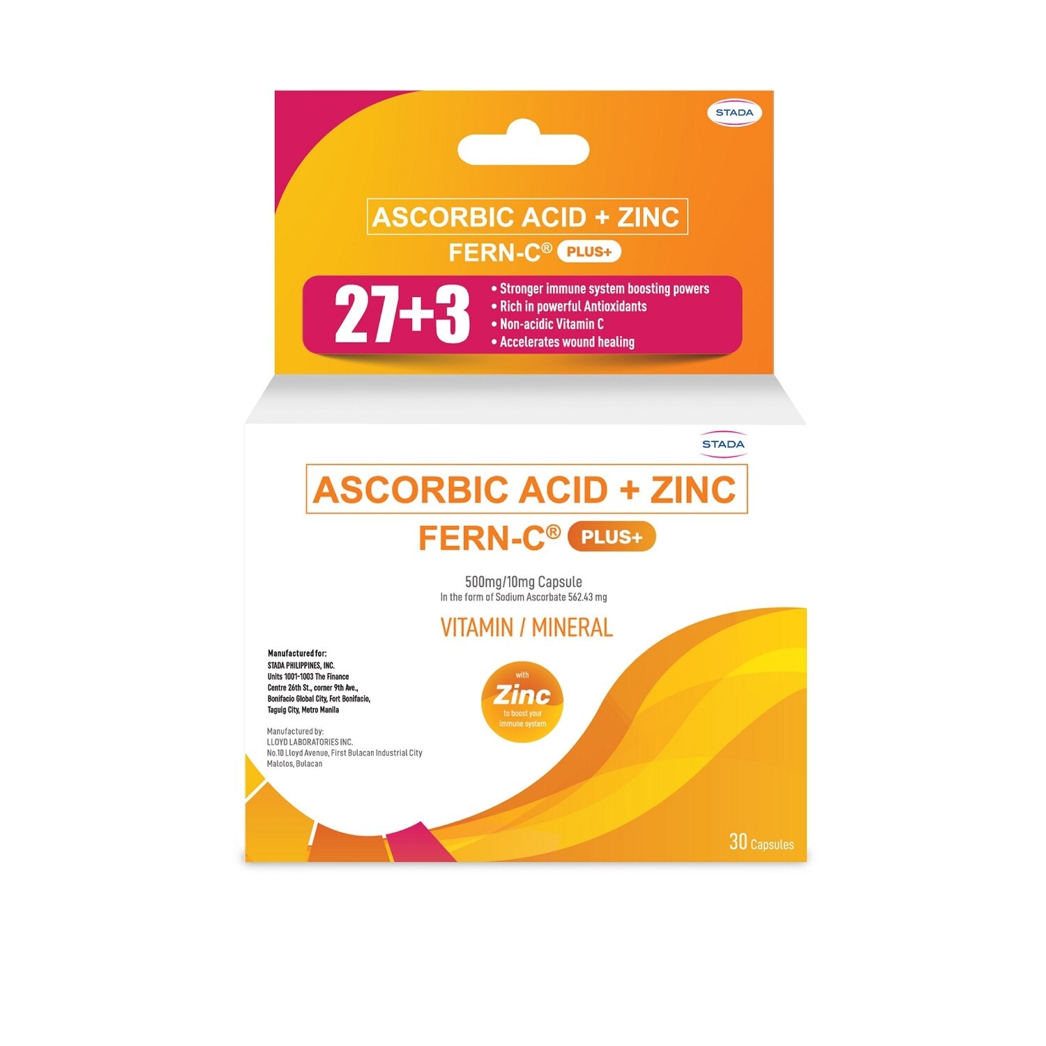 Plus Ascorbic Acid + Zinc 27+3 Capsules