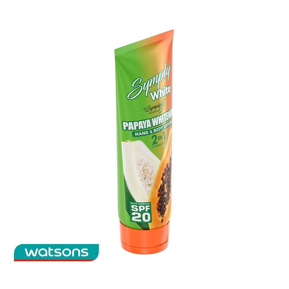 Symply White Papaya Whitening Hand & Body Lotion 2In1 W/ Spf20 200Ml