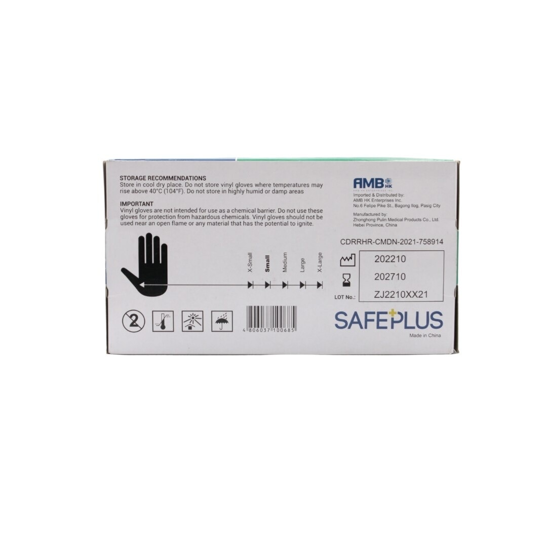 SAFEPLUS SMALL VINYL GLOVES BOX OF 100S