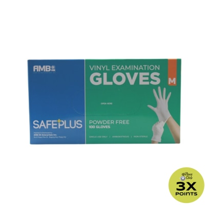 SAFEPLUS SAFEPLUS MEDIUM VINYL GLOVES BOX OF 100S