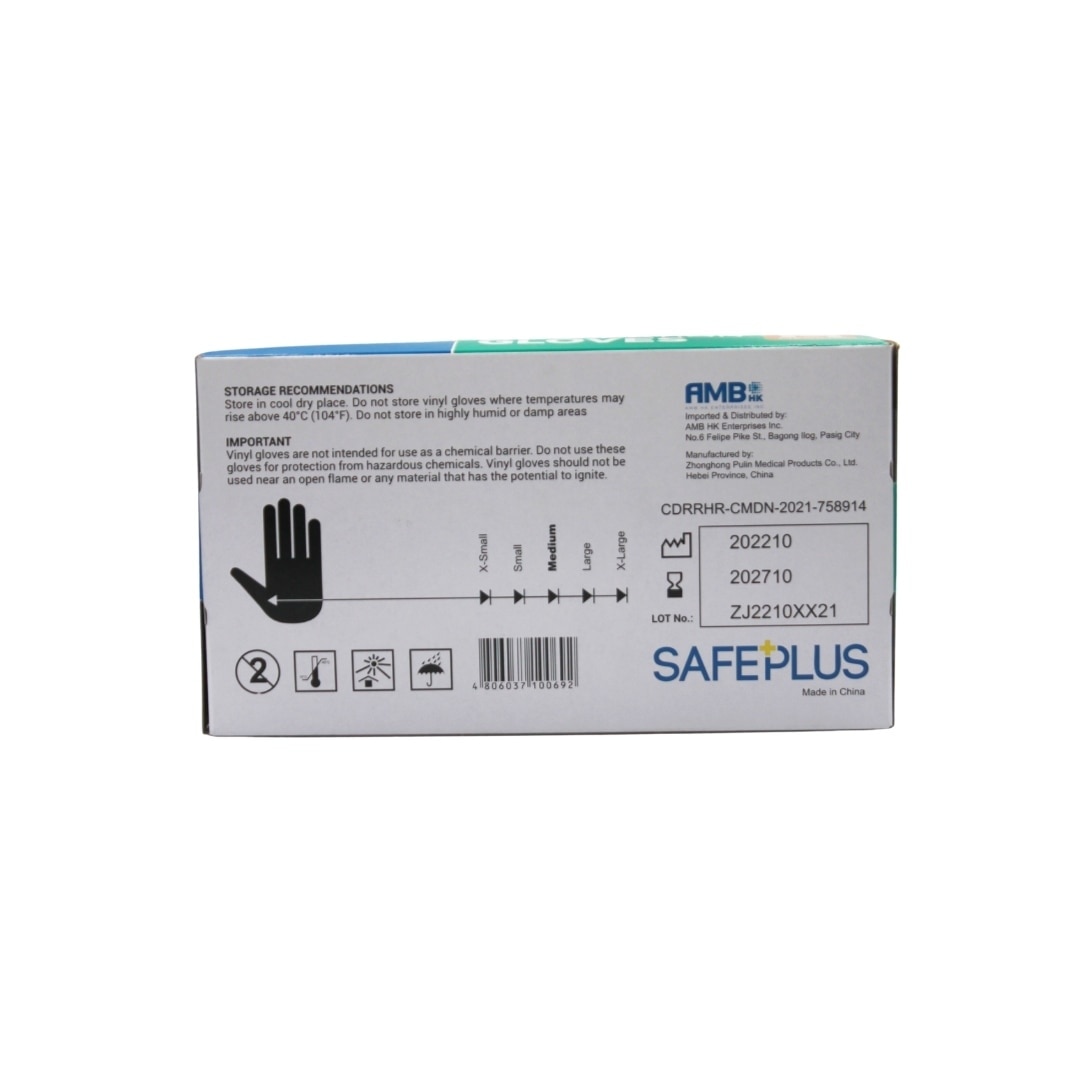 SAFEPLUS MEDIUM VINYL GLOVES BOX OF 100S