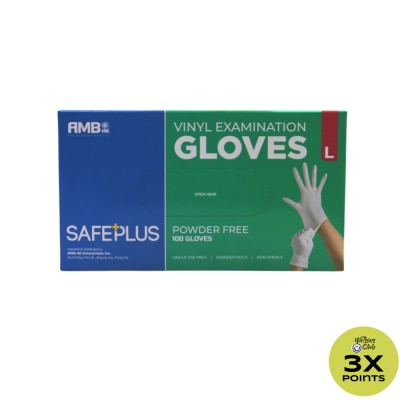 SAFEPLUS SAFEPLUS LARGE VINYL GLOVES BOX OF 100S