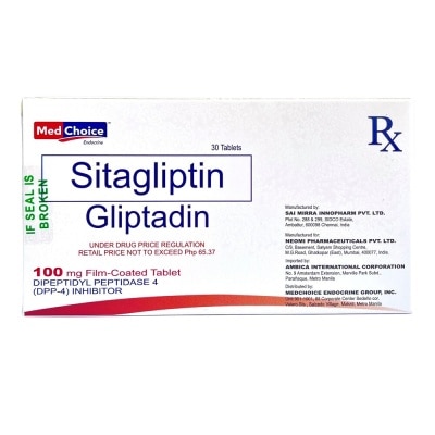 GLIPTADIN GLIPTADIN/FC TAB/100 MG/BOX OF 30S