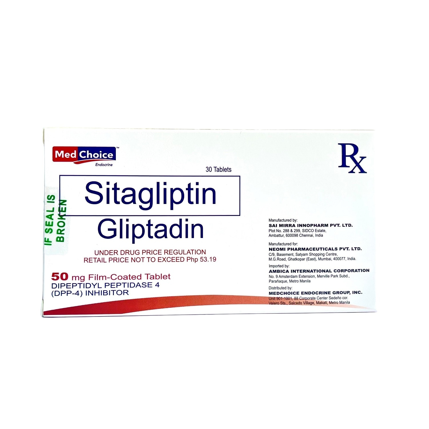 GLIPTADIN 50 MG FILM COATED TABLET 30S