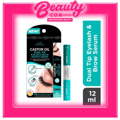 LUXE ORGANIX Castor Oil Dual Tip Eyelash & Brow Growth Serum 12ml