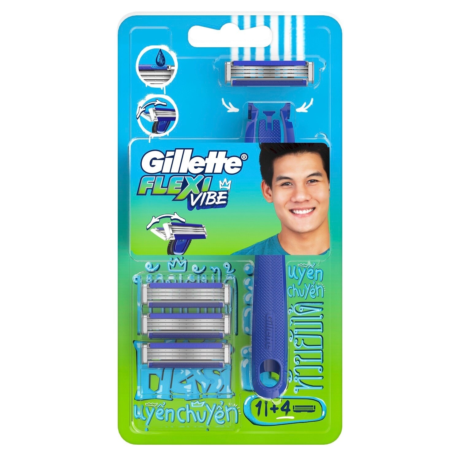 Flexi Vibe (1 Razor Handle + 4 Blade/Cartridge Refills)