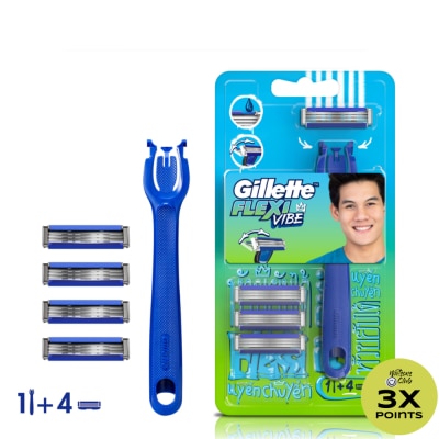 GILLETTE Flexi Vibe (1 Razor Handle + 4 Blade/Cartridge Refills)