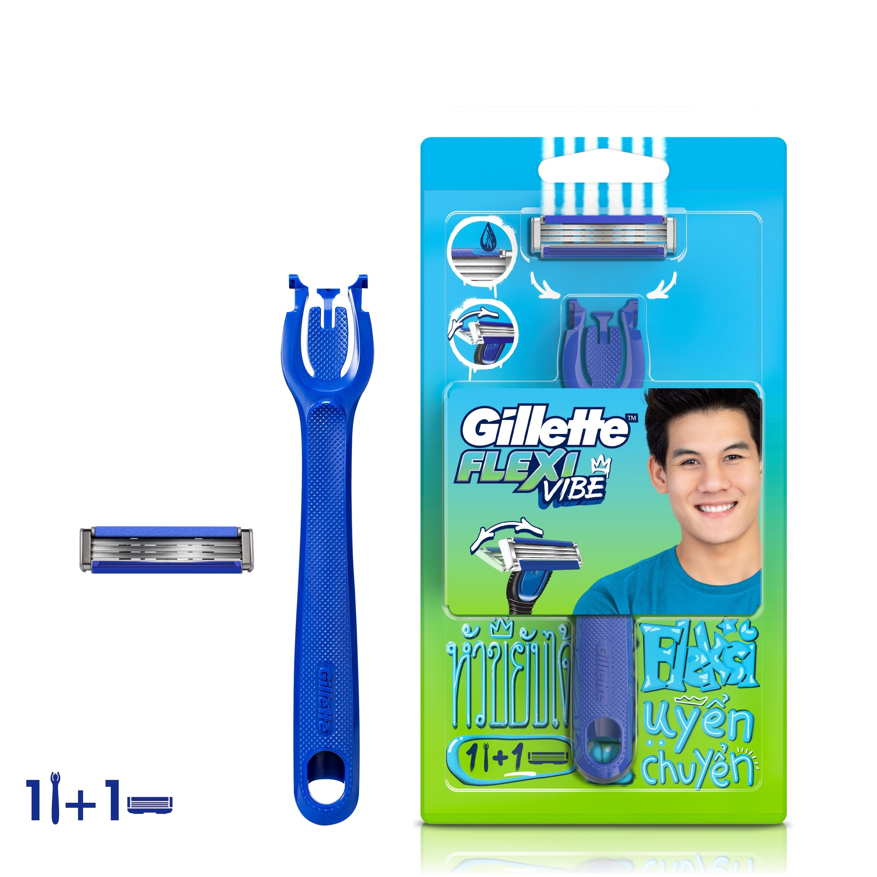 Flexi Vibe (1 Razor Handle + 1 Blade/Cartridge Refills)