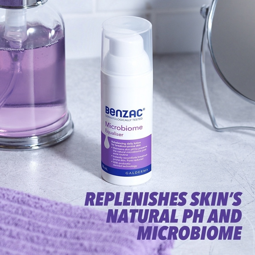 BENZAC Microbiome Equaliser 50g Moisturizer with Probiotic Technology For Breakout-Prone Skin