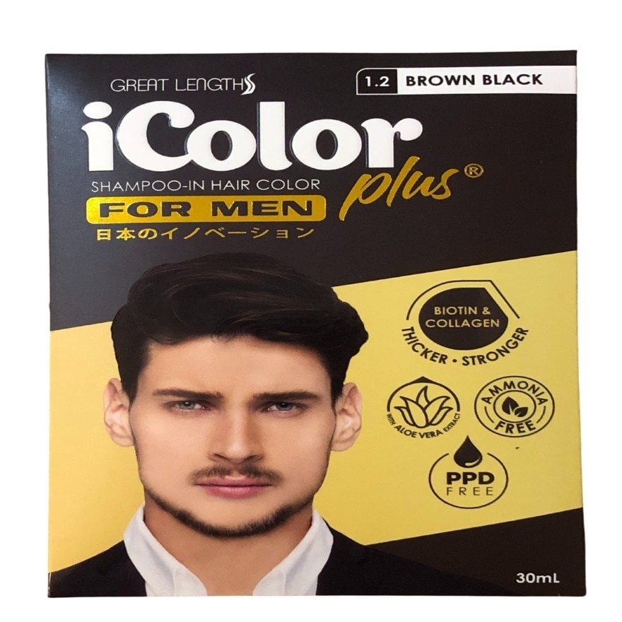 Icolor Plus Shampoo-In Hair Color For Men Brown Black 30Ml