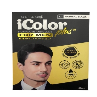 ICOLOR Icolor Plus Shampoo-In Hair Color For Men Natual Black 30Ml