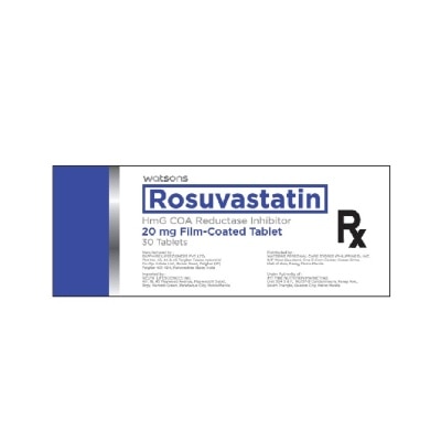 WATSONS GENERICS Rosuvastatin 20mg 1 Film-coated Tablet (sold per piece) [PRESCRIPTION REQUIRED]