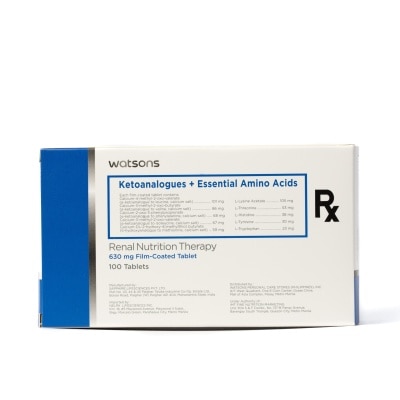 WATSONS GENERICS Ketoanalogues + Essential Amino Acids 630mg 1 Film-Coated Tablet [PRESCRIPTION REQUIRED]