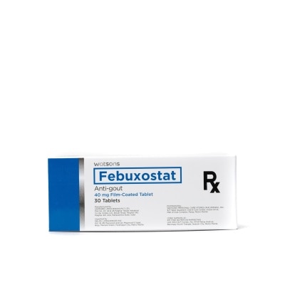 WATSONS GENERICS, Febuxostat 40mg 1 Film-Coated Tablet [PRESCRIPTION ...