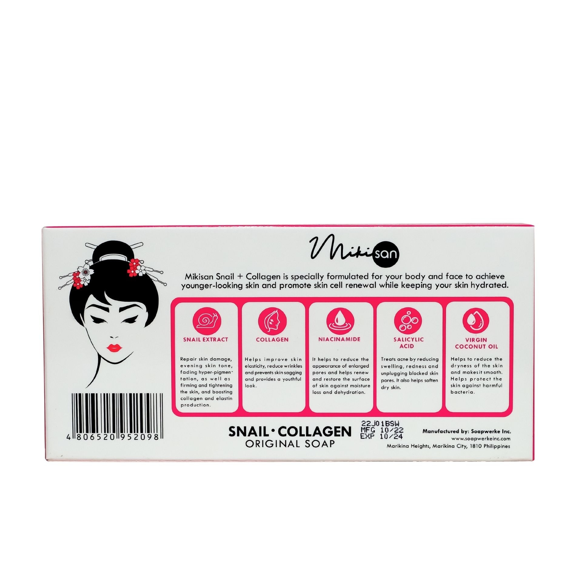 Snail Collagen Original Soap 90g x 3