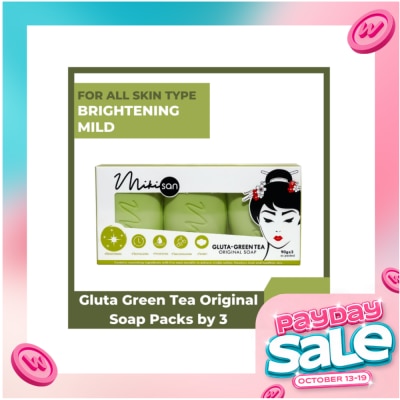 MIKI SAN Glutathione Green Tea Original Soap 90g x 3 image