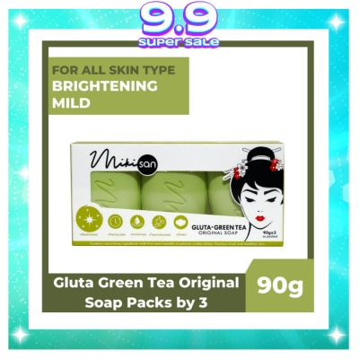MIKI SAN Glutathione Green Tea Original Soap 90g x 3