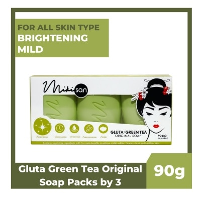 MIKI SAN Glutathione Green Tea Original Soap 90g x 3