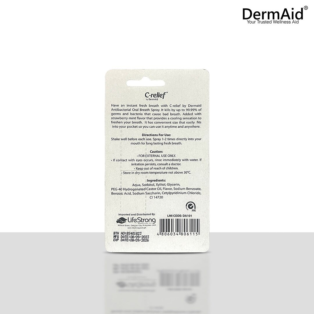 DERMAID Antibacterial Oral Breath Spray Strawberry Mint 20ml