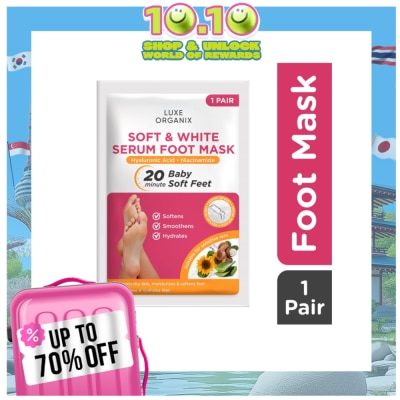 LUXE ORGANIX Soft & White Serum Foot Mask 1 Pair