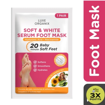 LUXE ORGANIX Soft & White Serum Foot Mask 1 Pair