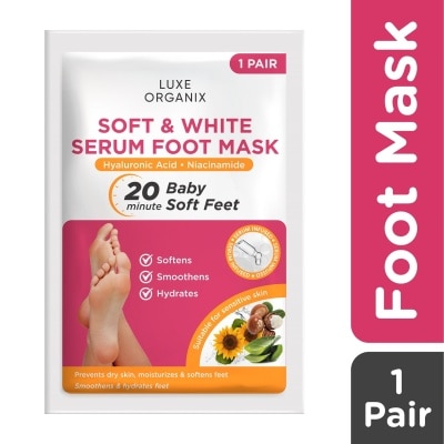 LUXE ORGANIX Soft & White Serum Foot Mask 1 Pair