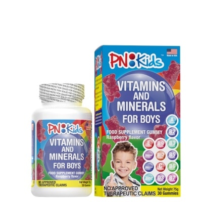 PN KIDS Vitamins and Minerals For Boys Raspberry Flavor 30s