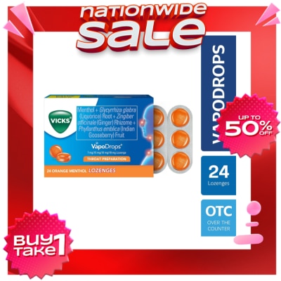 VICKS VapoDrops Lozenges Orange Menthol 24s