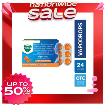 VICKS VapoDrops Lozenges Orange Menthol 24s